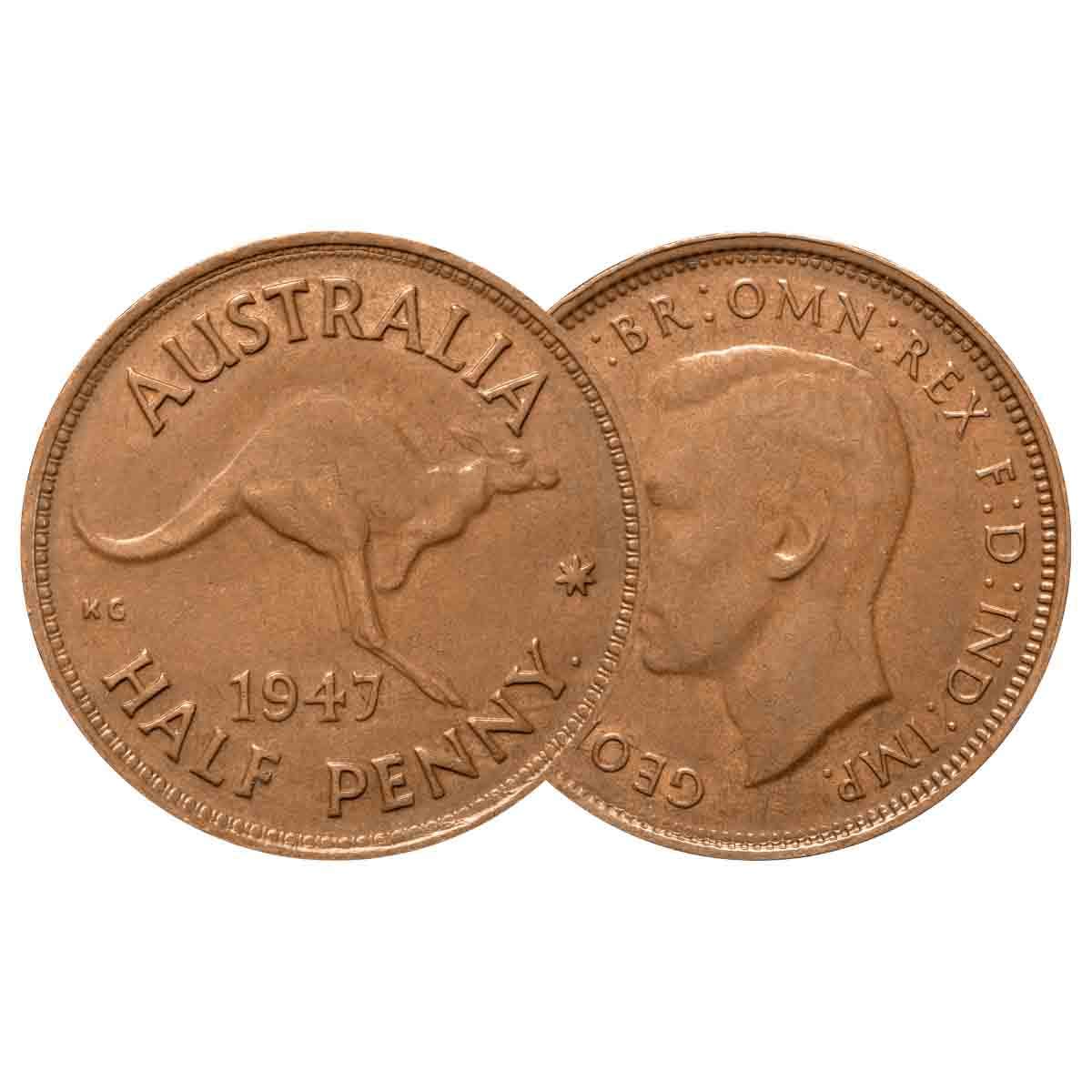 Australia George VI 1938-52 Fine-Very Fine 6-Coin Set