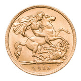 George V 1915S Gold Half Sovereign Extremely Fine-about Uncirculated