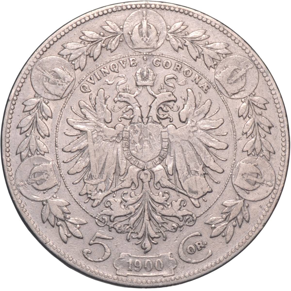 Austria Franz Joseph I Silver 5 Corona Coin