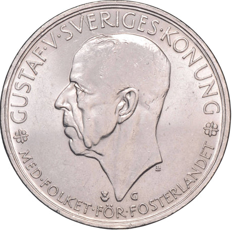 Sweden Gustaf V Silver 5 Kronor Coin