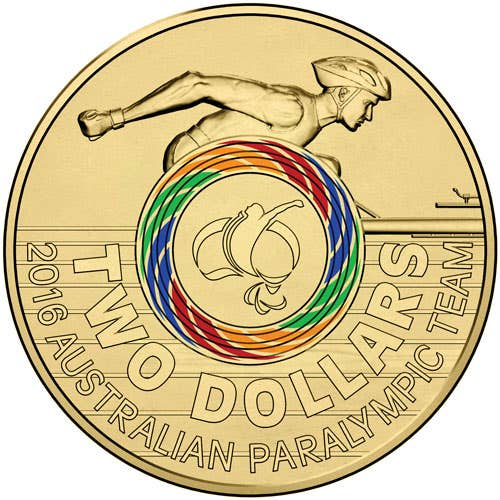 2016 $2 Australian Paralympic Team Unc