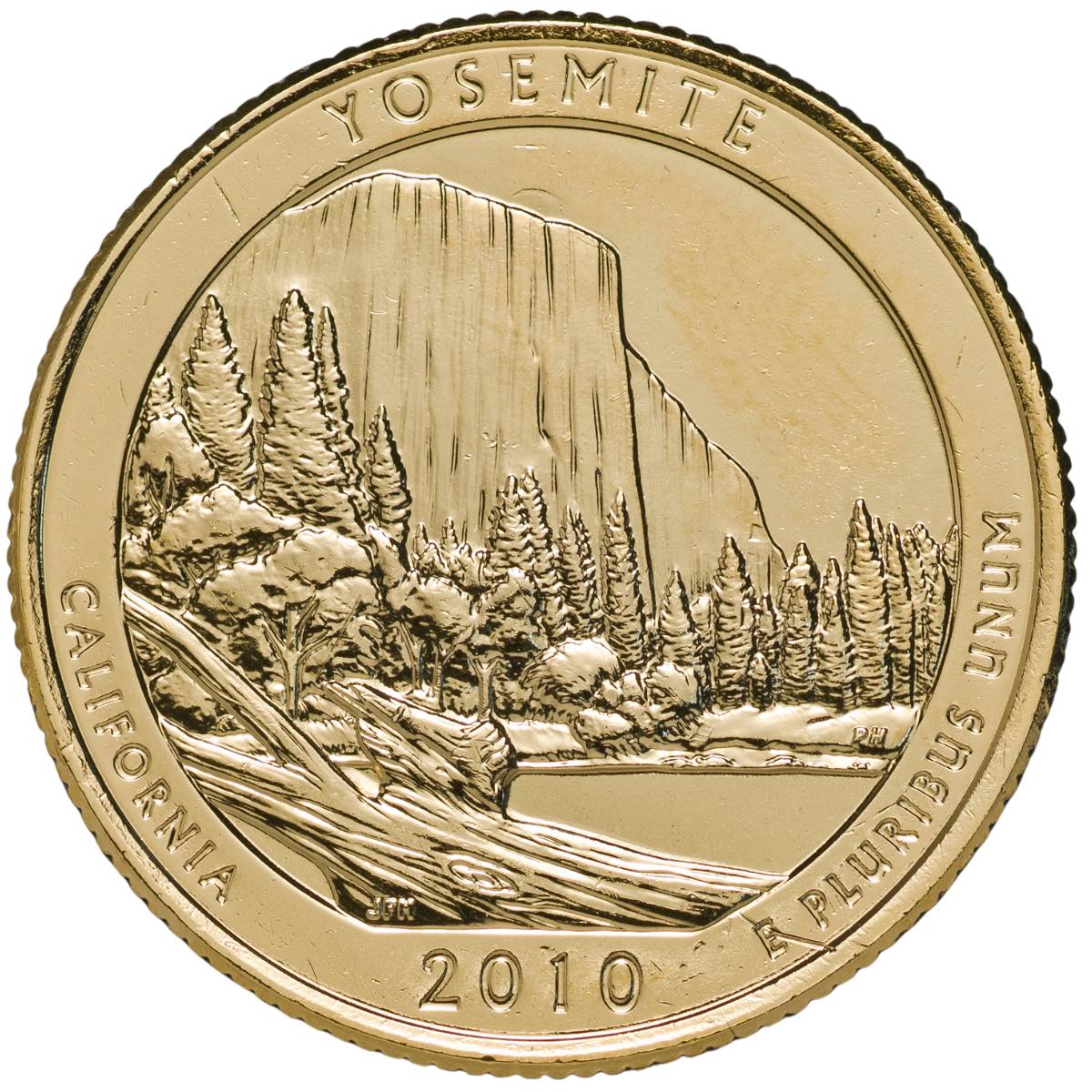 America the Beautiful 2010 Quarter Yosemite Gold-plated Coin