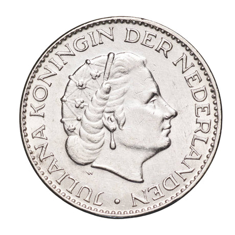 Netherlands Juliana Silver 1 Guilder Coin