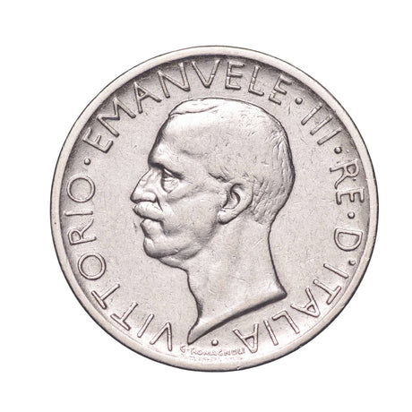 Italy Vittorio Emanuele III Silver 5 Lire Coin