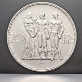 Czechoslovakia Silver 20 Koruna Coin