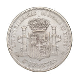 Spain Amadeo I Silver 5 Pesetas Coin