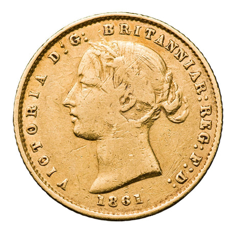 1861 Sydney Mint Half Sovereign Type II about Very Fine