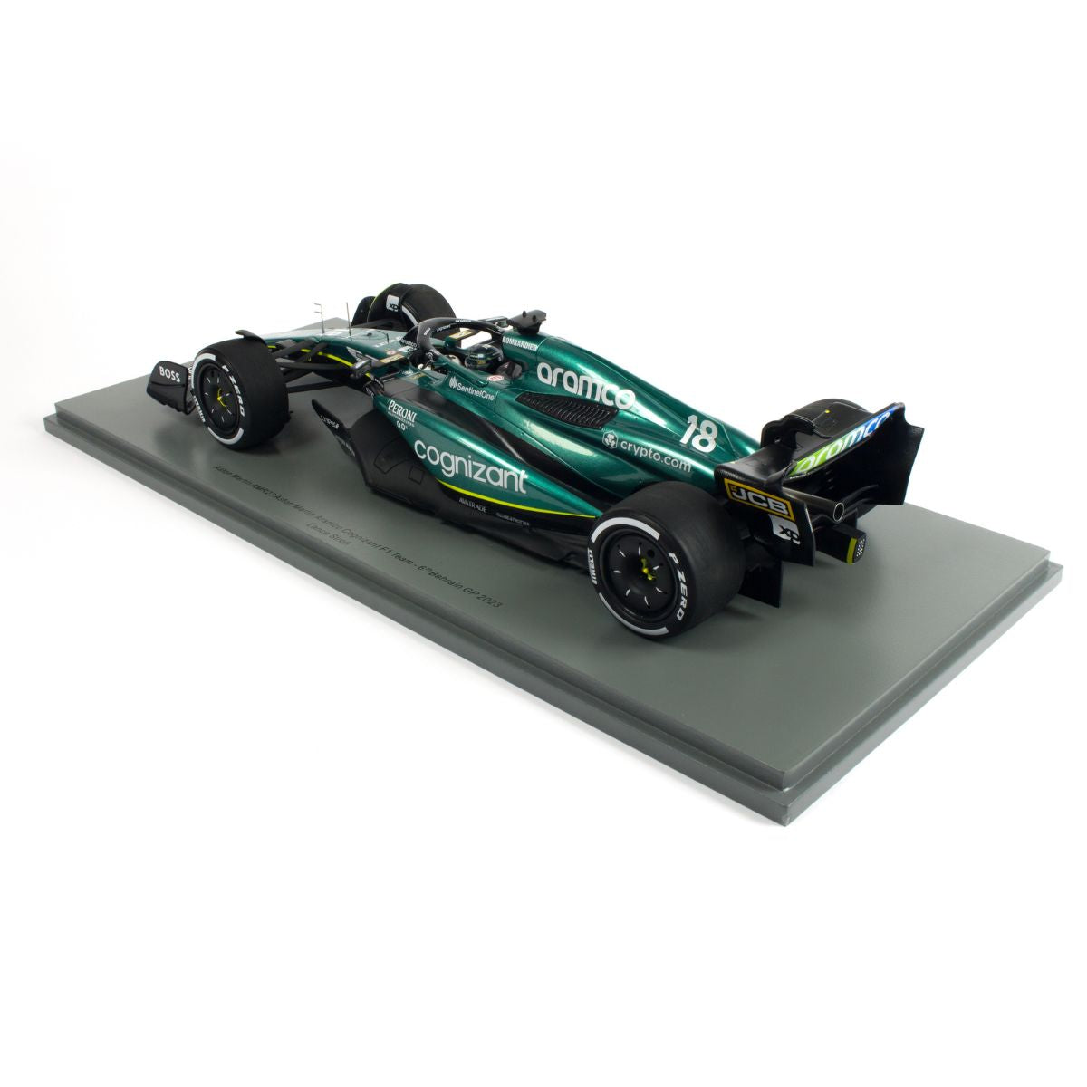 Aston Martin AMR22 No.18 Aston Martin Aramco Cognizant F1 Team - 6th Bahrain GP 2023 - Lance Stroll - 1:18 Scale Resin Model Car