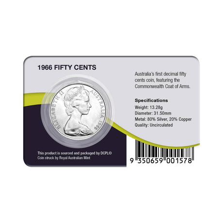 Australia 1966 Silver Round 50c Uncirculated Coin Pack