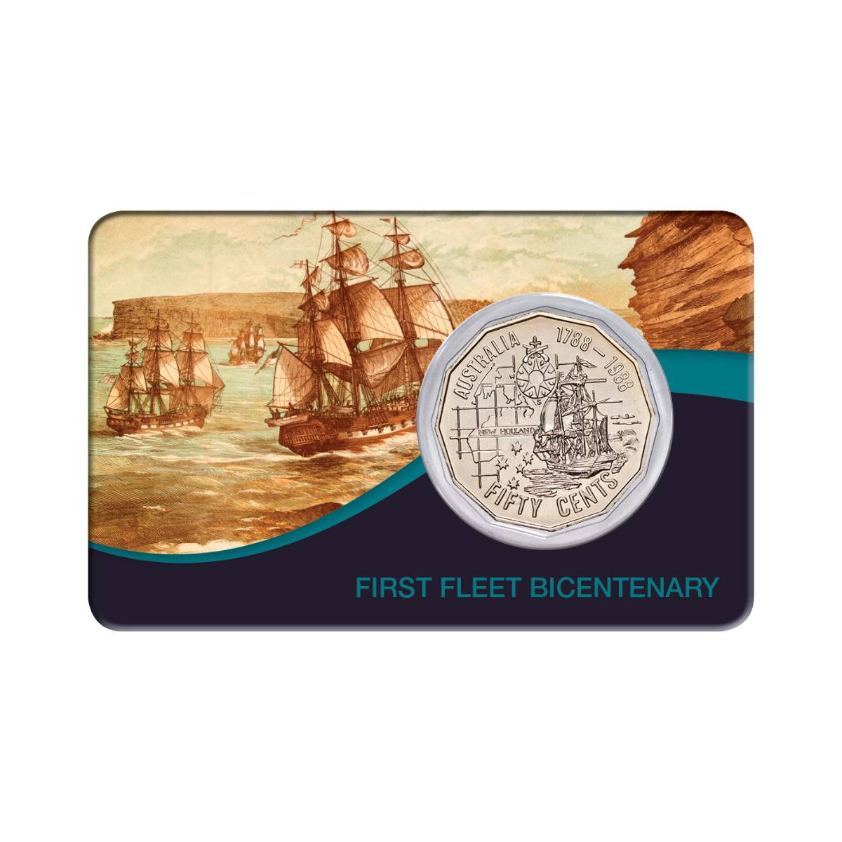 Australia Bicentenary 1988 50c First Fleet Cupro-Nickel Uncirculated Coin Pack