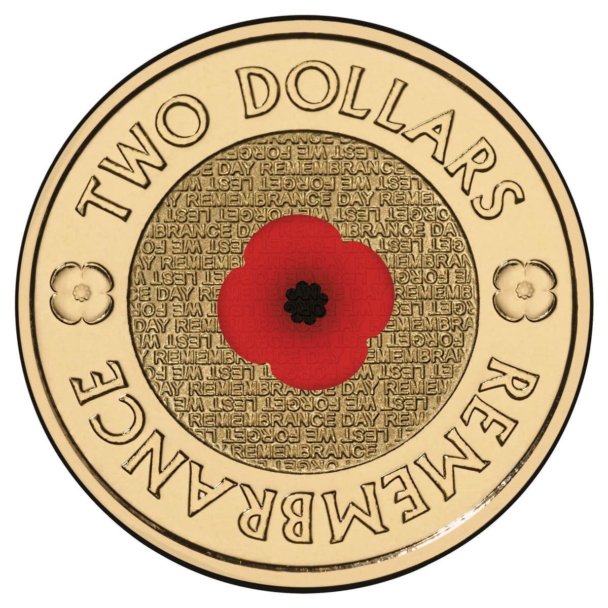 Australia Remembrance Day Red Poppy 2012 $2 Colour Aluminium-Bronze Uncirculated Coin Pack