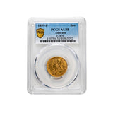 Queen Victoria 1899P Veiled Head Gold Sovereign PCGS AU58