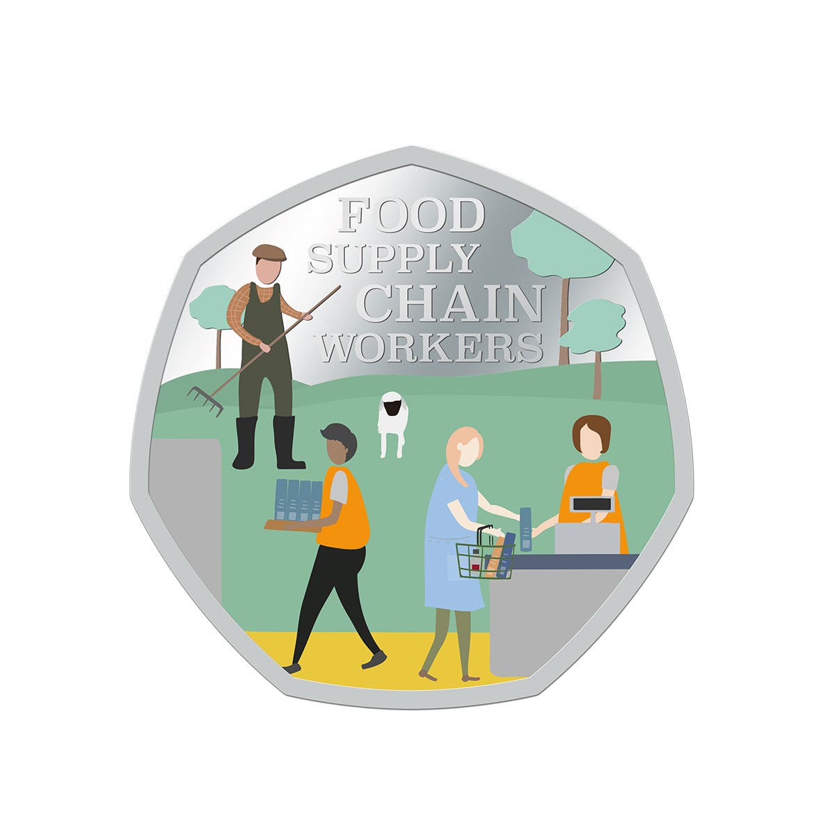 Thank you 2020 Half Dollar Food Chain Supply Workers Silver-plated Coin