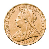 Queen Victoria 1897M Veiled Head Gold Sovereign about Uncirculated