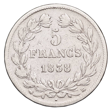 France Louis Philippe I Silver 5 Francs Coin