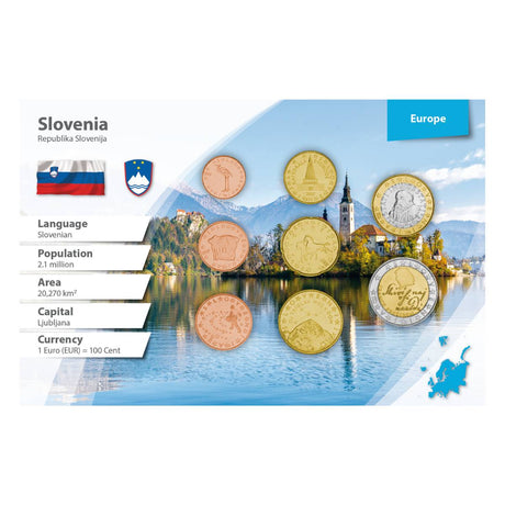 Slovenia & Russia Coin Set Pair