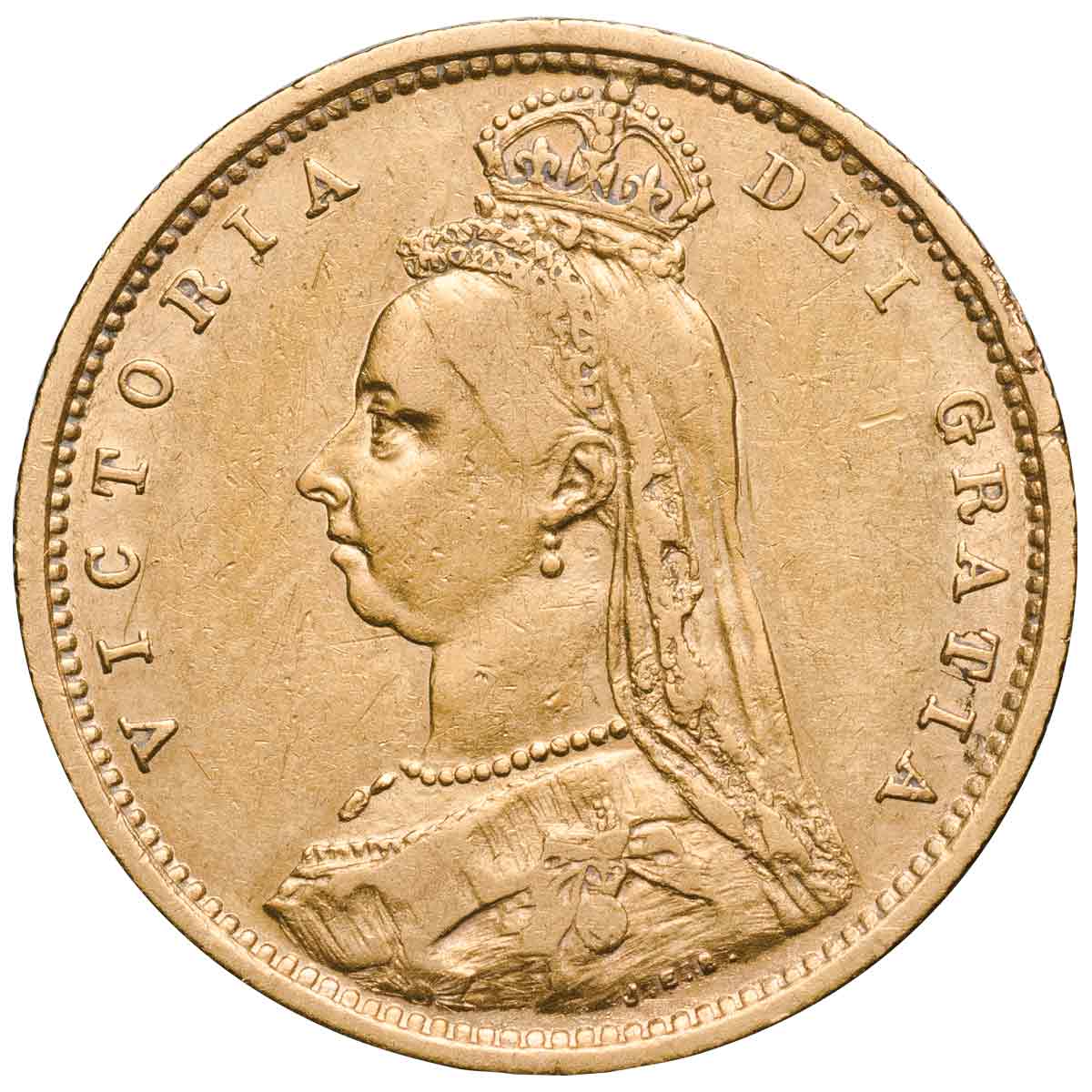 Queen Victoria 1887S Jubilee Half Sovereign about Very Fine