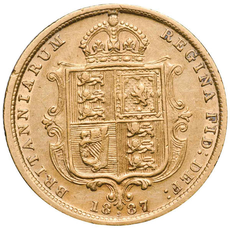 Queen Victoria 1887S Jubilee Half Sovereign about Very Fine