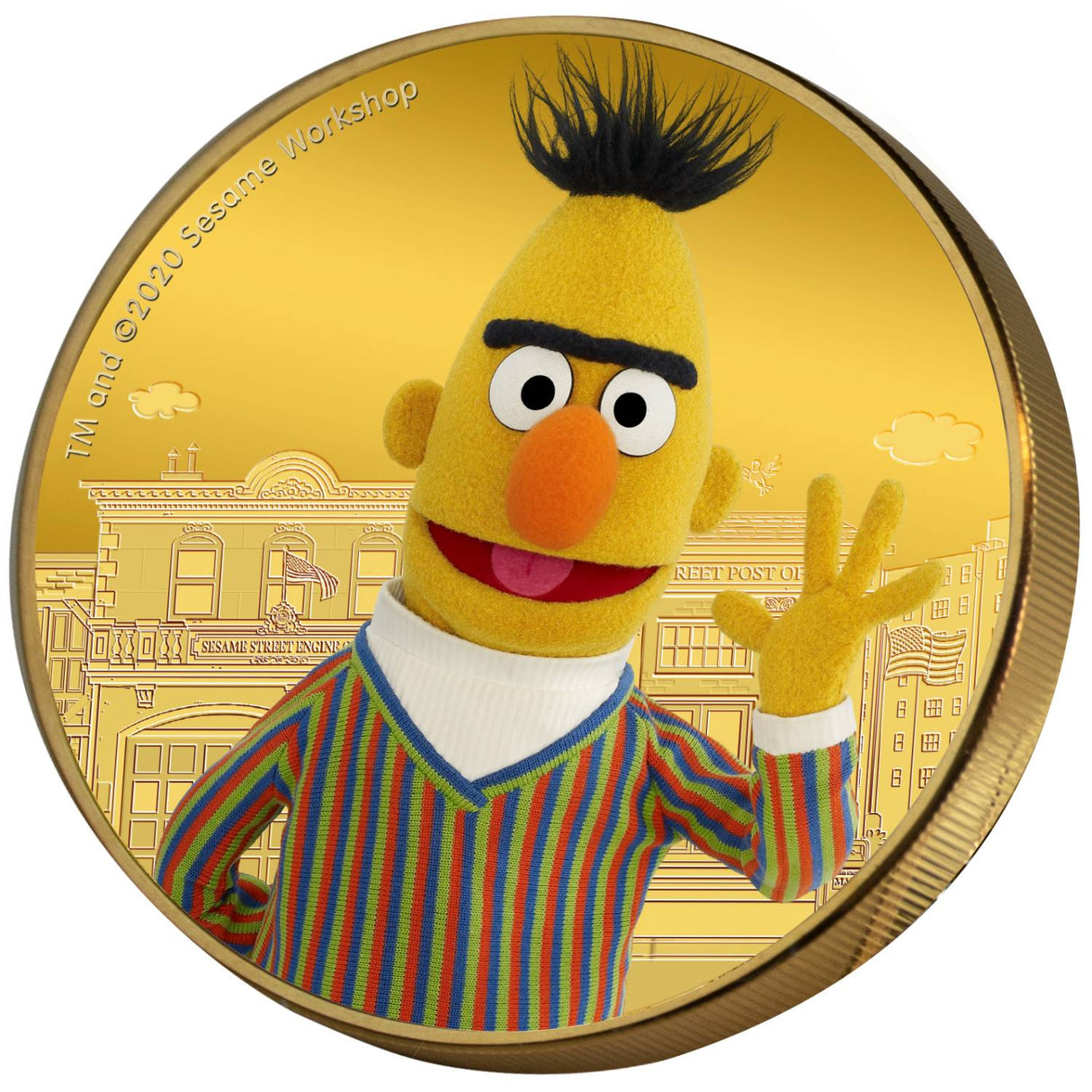 Sesame Street 2029 50c Bert Gold-plated Coin