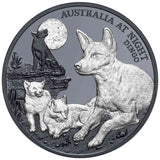 Dingo Australia at Night 2021 $1 1oz Silver Black Proof Coin