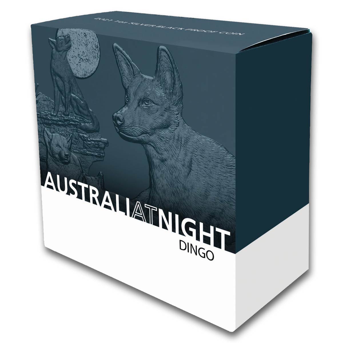 Dingo Australia at Night 2021 $1 1oz Silver Black Proof Coin