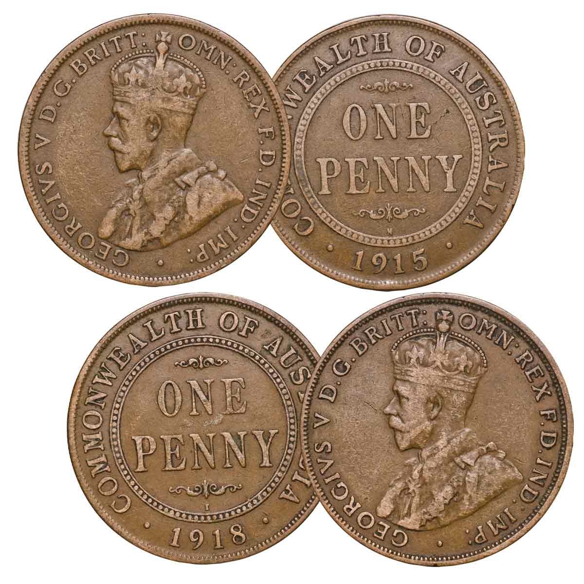 1915H & 1918I Penny Pair Fine