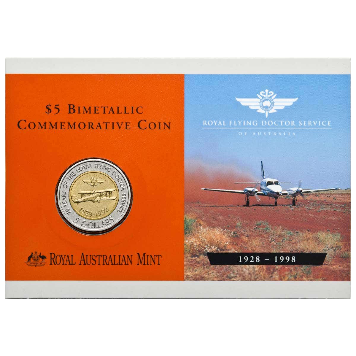 Royal Flying Doctor Service 1998 $5 Bimetal Uncirculated Coin