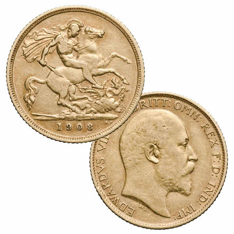 1902-16 Sydney Mint Half Sovereign Two Kings Pair about Very Fine-about Uncirculated