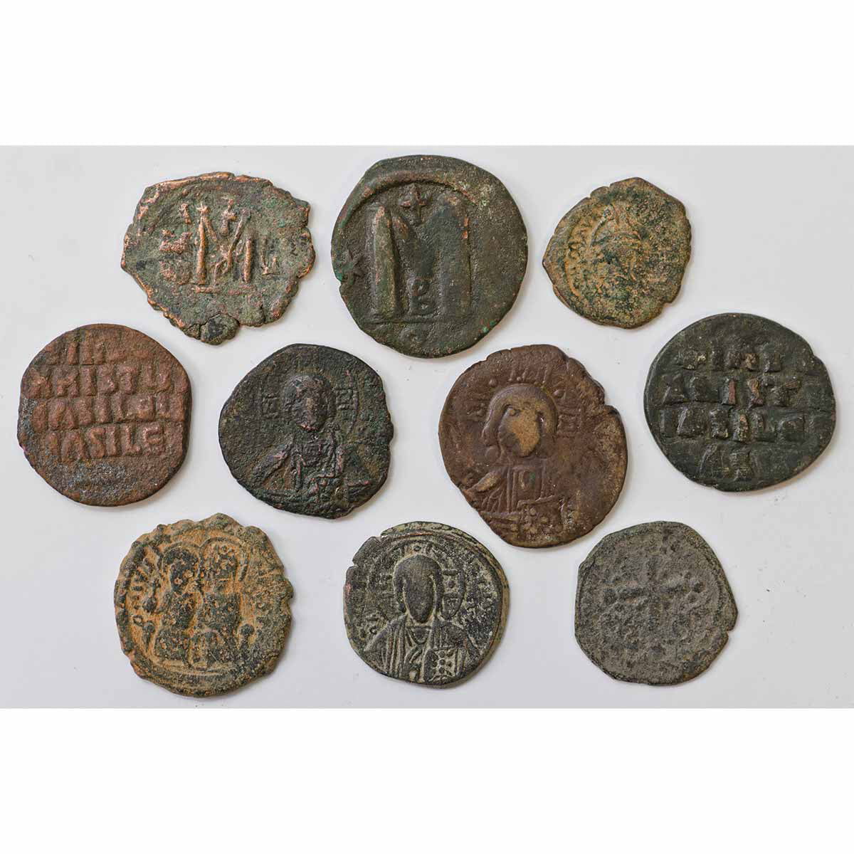 Byzantine Empire Bronze Coins Pack of Ten Fair-Fine