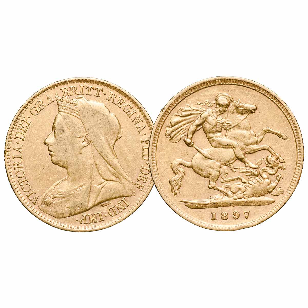 Queen Victoria 1893S-1900S Sydney Mint Veiled Head Gold Half Sovereign Complete Set Fine-Very Fine