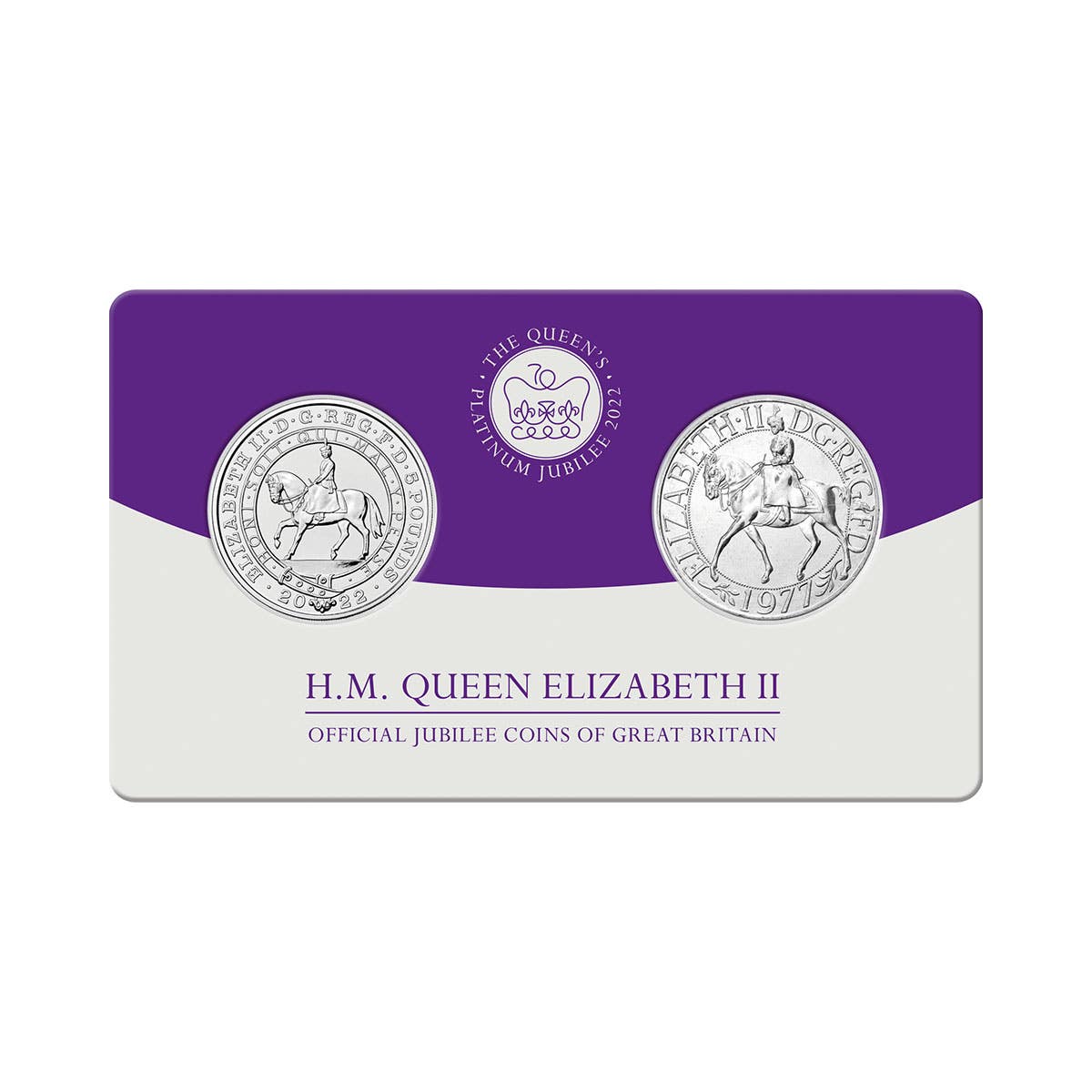 Great Britain 1977 & 2022 Queen Elizabeth II Jubilee Uncirculated Crown Pack