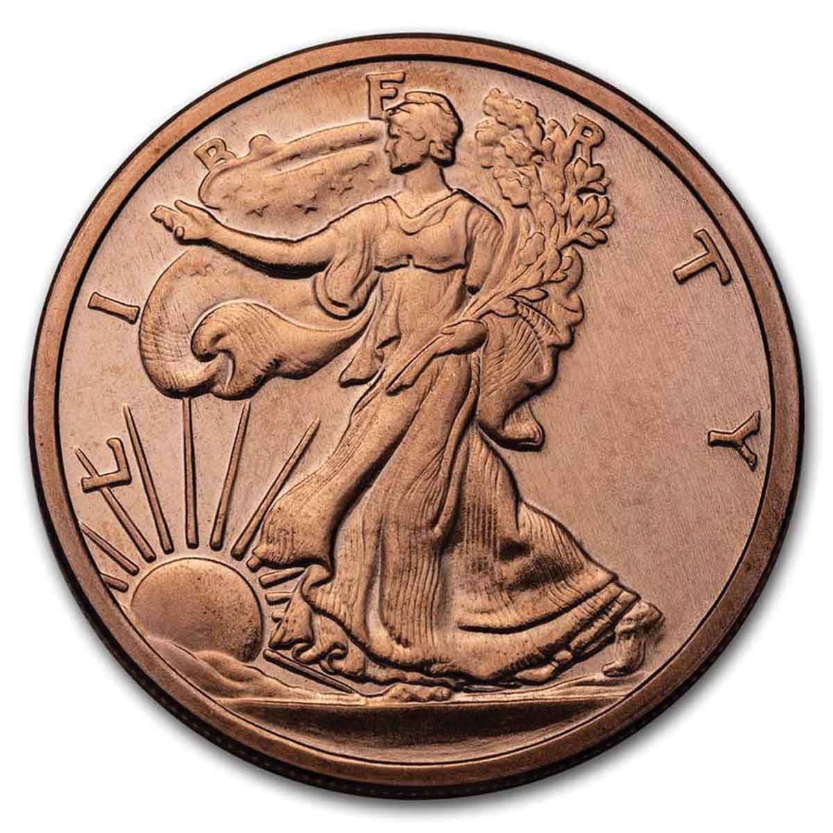 US Walking Liberty 1oz Copper Round