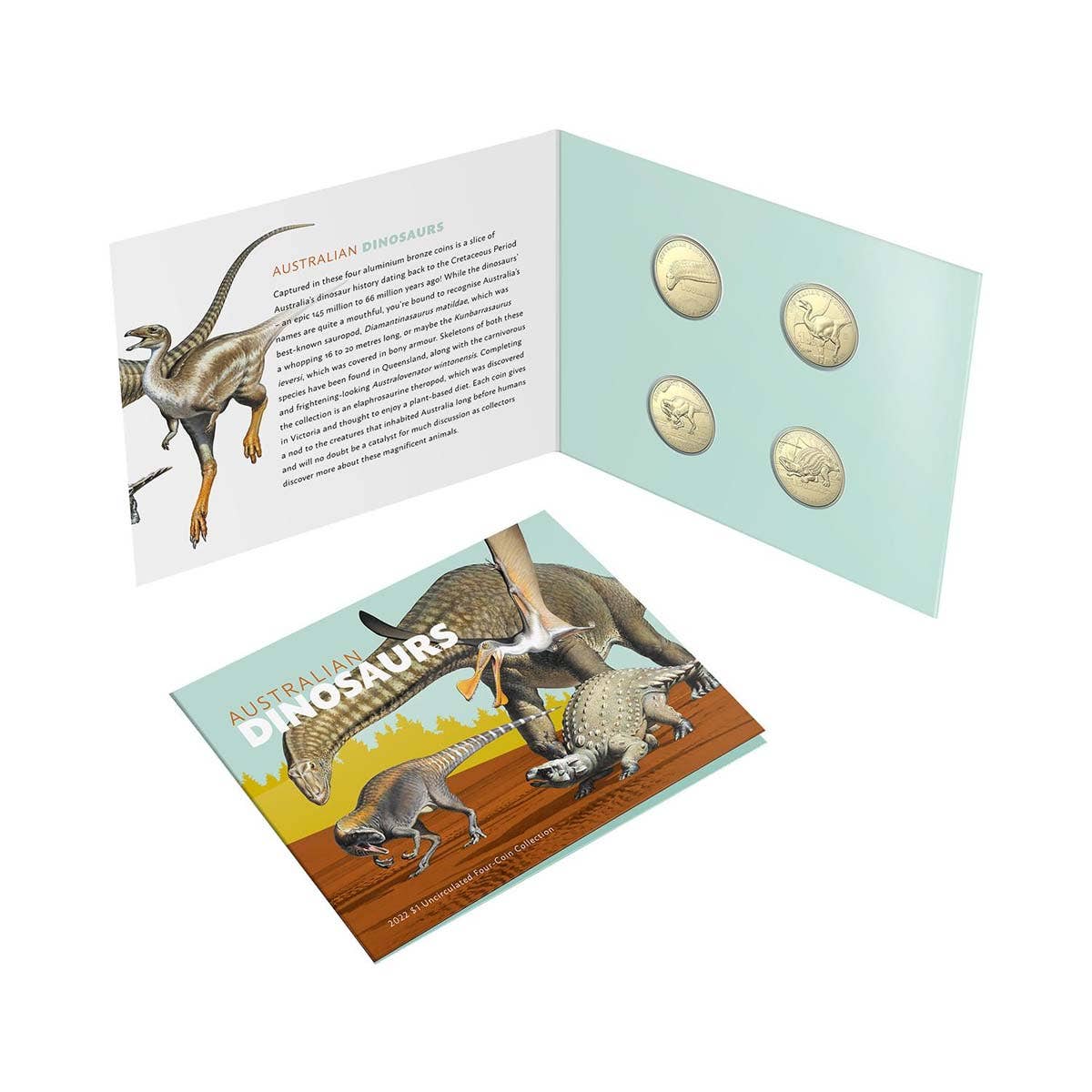 Australia 2022 $1 Dinosaurs Aluminium-Bronze Uncirculated 4-Coin Set