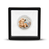 Golden Retriever Silver-plated Prooflike Commemorative in Frame