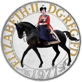 1977 25 New Pence Elizabeth II on her horse Burmese