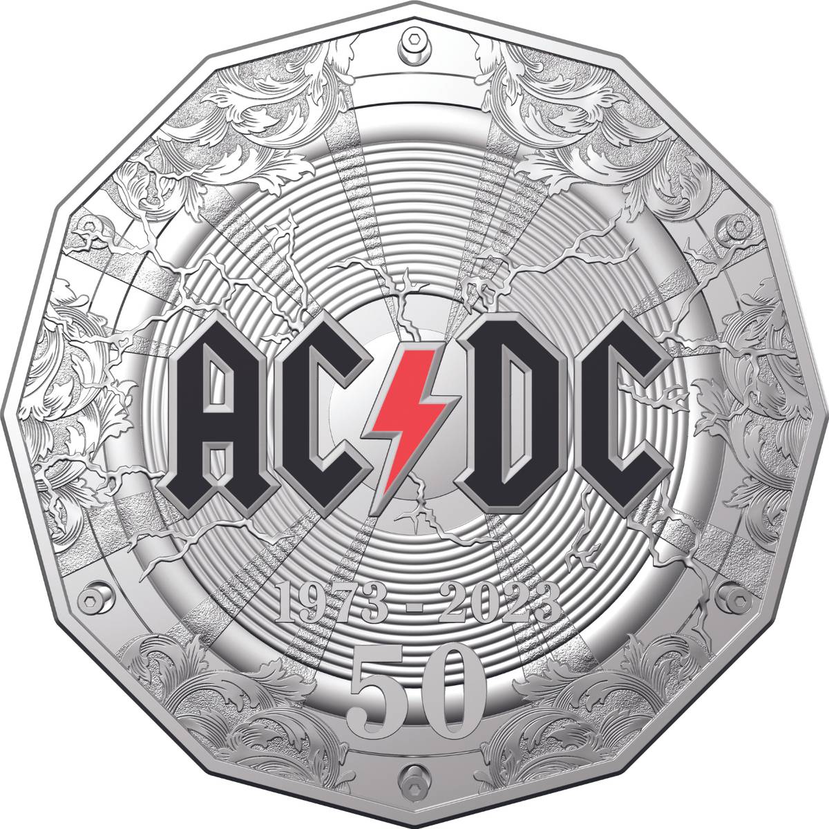 50th Anniversary of AC/DC 2023 50c Stamp & Coin Cover