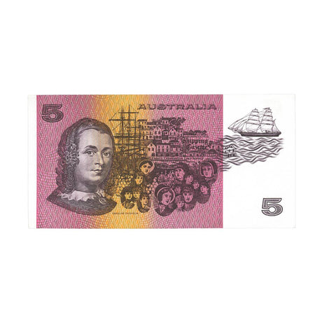 Australia 1990 $5 R212L Fraser/Higgins QJR Last Prefix Uncirculated Banknote