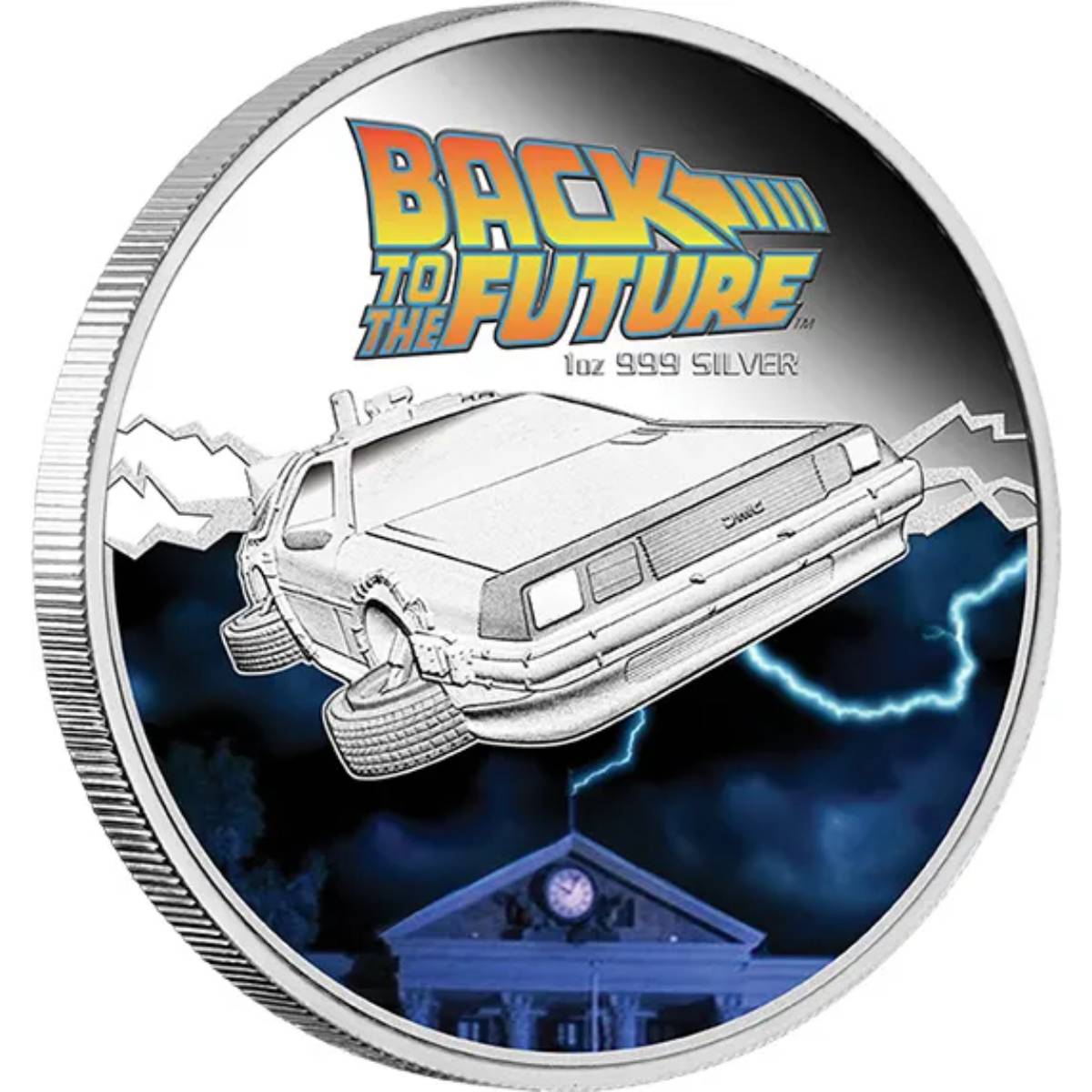 Back To The Future 2015 $1 DeLorean Time Machine 1oz Silver Proof Coin