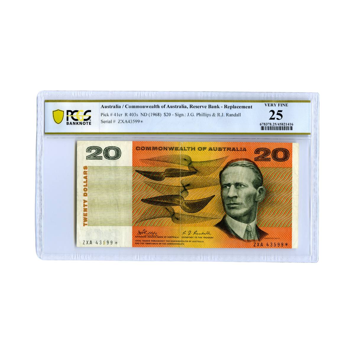 Australia 1969 $20 R403S Phillips/Randall Star Note PCGS VF25