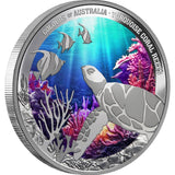 Colours of Australia 2024 $1 Turquoise Coral Reefs 1oz Silver Proof Coin