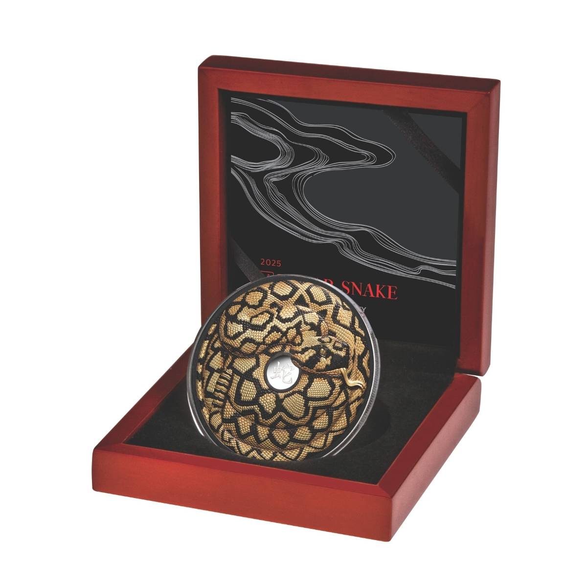 Lunar Year of the Snake 2025 $10 Gold-plated 5oz Silver Proof Coin