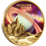 Saturn from Titan 2025 $100 1oz Gold Proof Coin