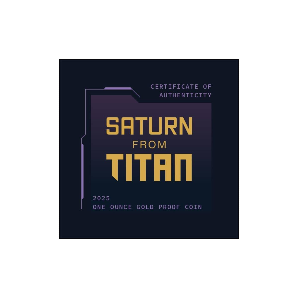 Saturn from Titan 2025 $100 1oz Gold Proof Coin