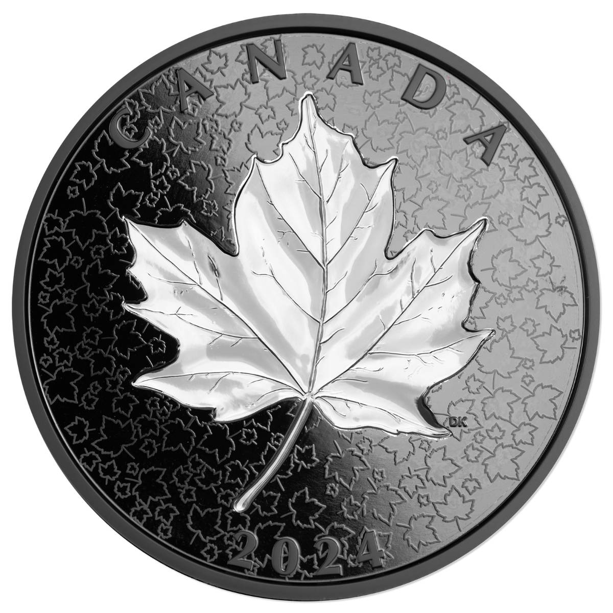 Maple Leaf 2024 $50 Incuse Rhodium-plated 5oz Silver Proof Coin 