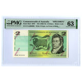 Australia 1966 $2 RSP07 Coombs/Wilson Type II Specimen PMG63 (Choice Uncirculated)