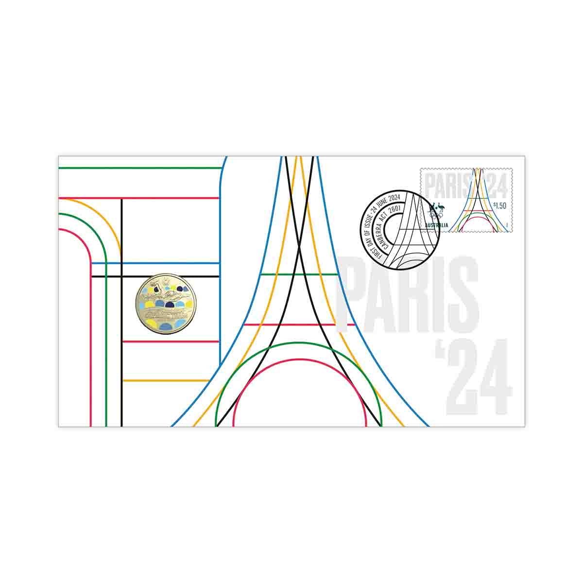 Australian Olympic Team 2024 $1 Stamp & Coin Cover