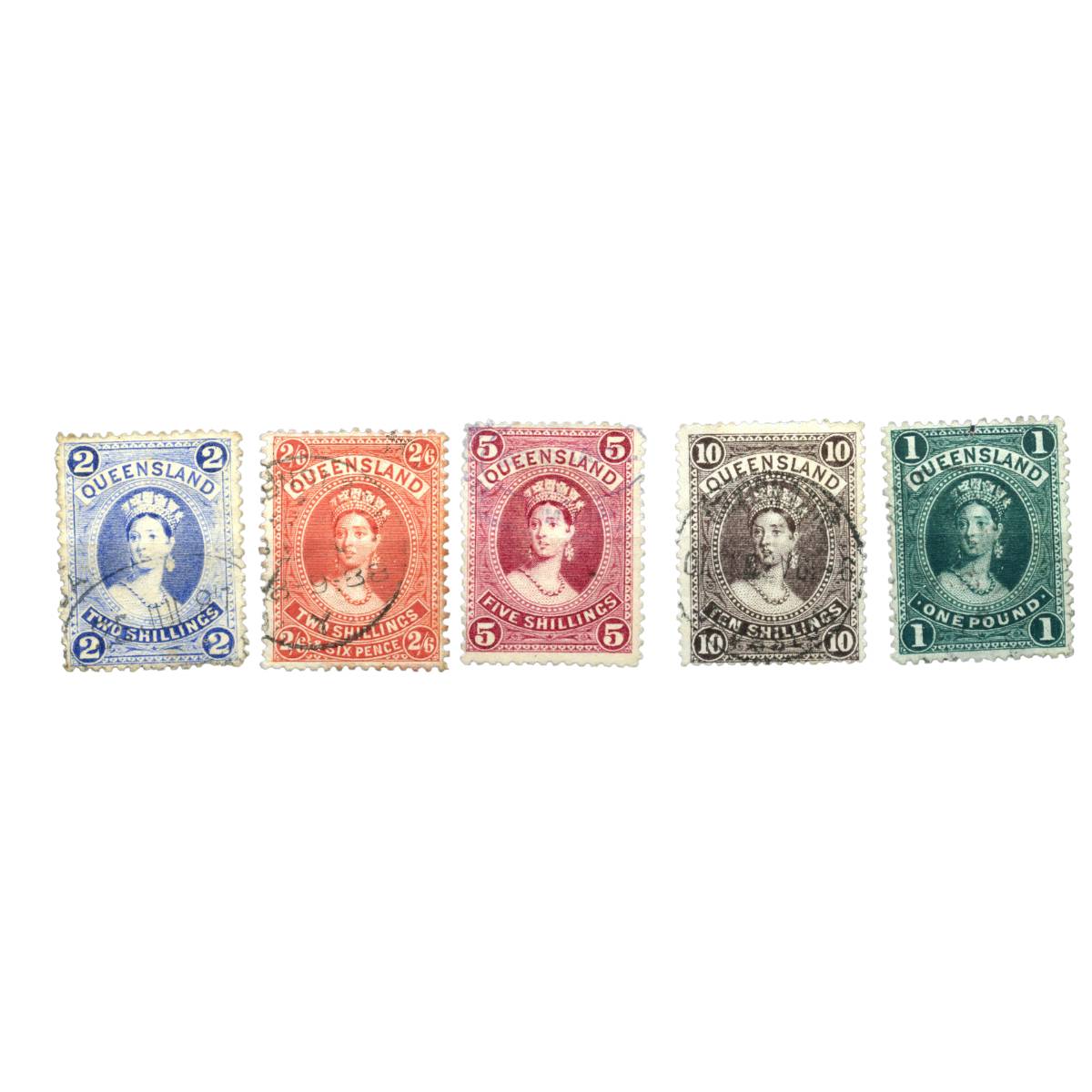 Australia 1879-80 Chalon Heads High Value 5-Stamp Set Fine Used