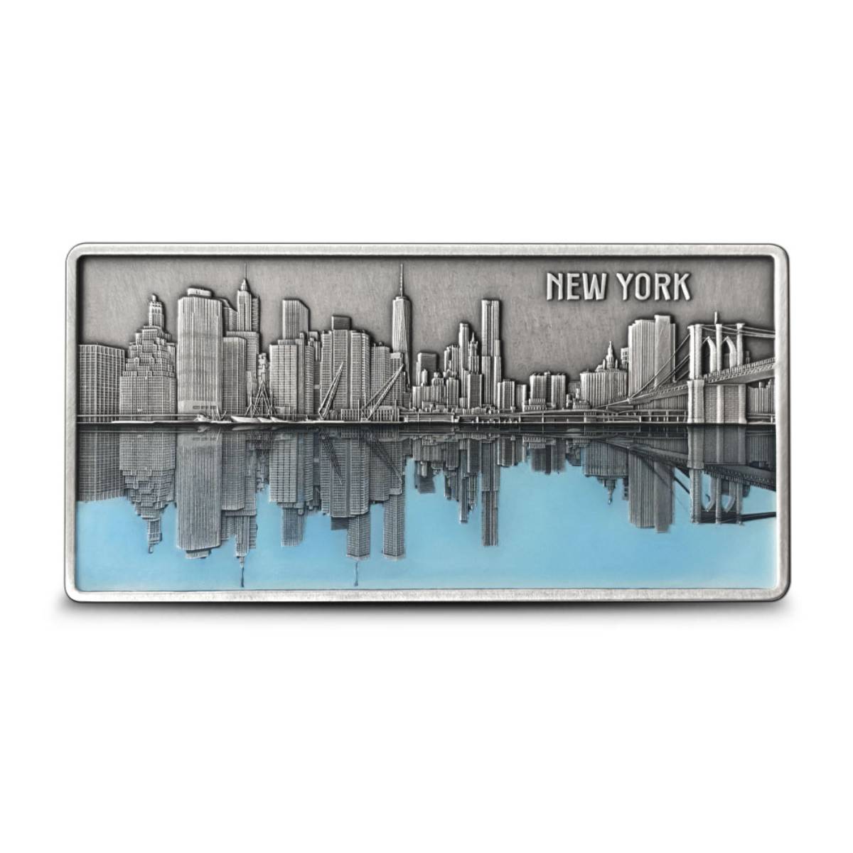 New York at Night 2024 $5 3oz Silver Antique Coin