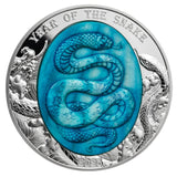 Lunar Year of the Snake 2025 $25 Mother of Pearl 5oz Silver Proof Coin