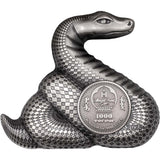 Lunar Year of the Snake 2025 1000T Nimble Snake Ultra High Relief 1oz Silver Antique Coin